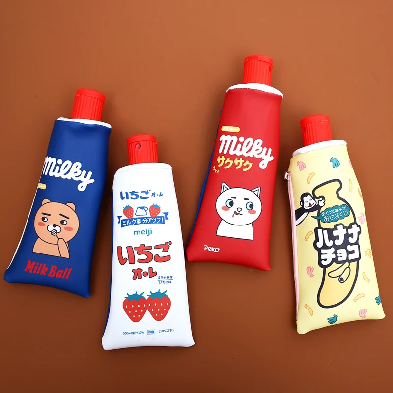 Большой мультяшный чехол для ручек и карандашей в форме зубной пасты с точилкой