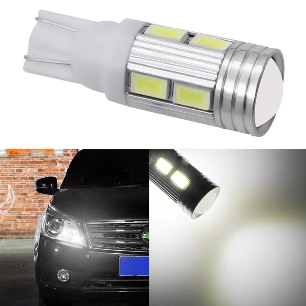 1 шт. светодиодная лампочка в автомобиль T10 5630 10SMD Ширина линзы лампа светильник