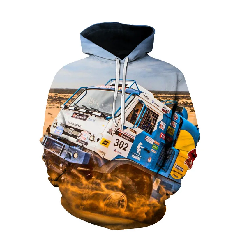 

2021 Car Pattern Hoodie New 3D Pattern Printing Fashion Trend Pullover Autumn Winter Spring Hooded Pullover Men's Sweatshirt