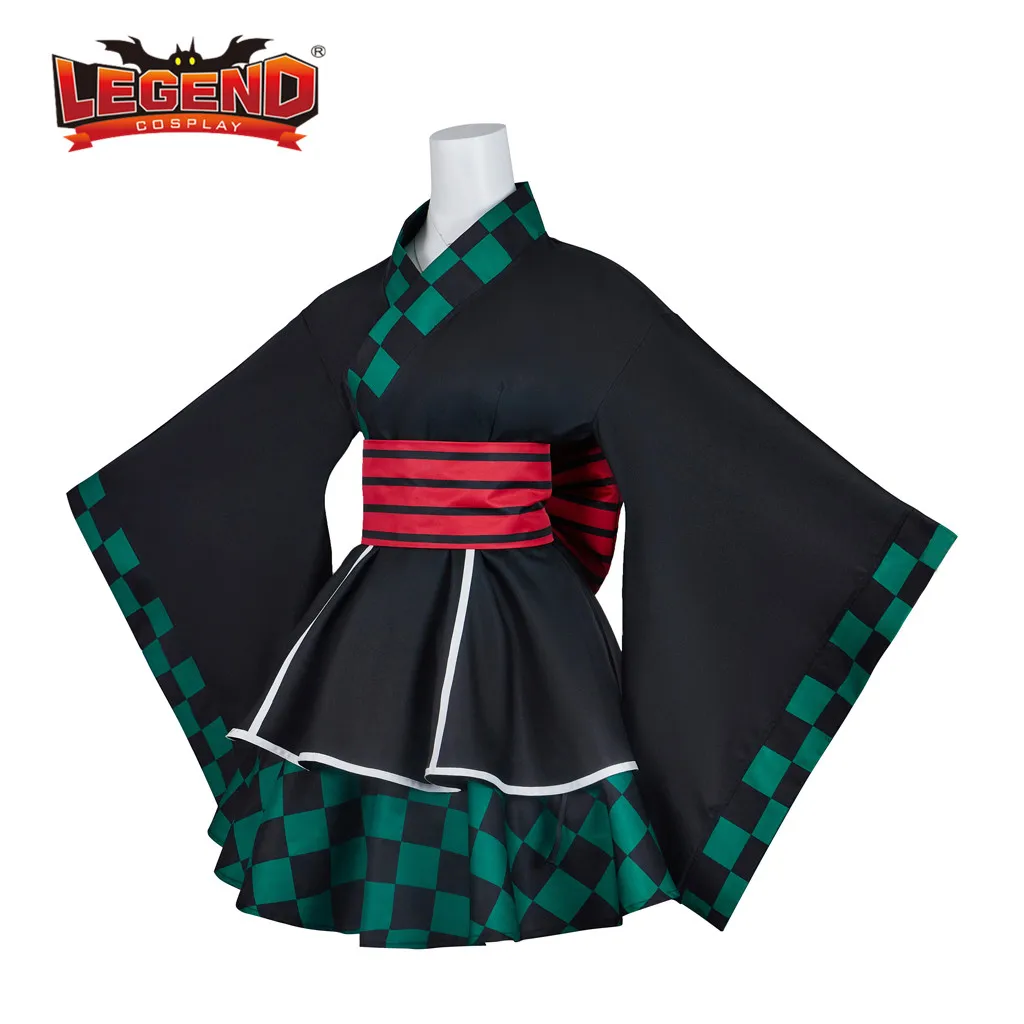 Платье для косплея Tanjirou Kamado платье кимоно no Yaiba с демоном юбка костюм накидка |