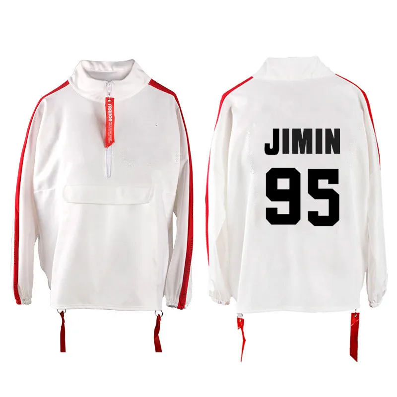 JINMIN Kpop толстовки Женская с длинным рукавом Корейская версия свободная весенняя куртка пальто k-pop Bangtan мальчики jin suga топы толстовки с капюшоном - Цвет: JINMIN