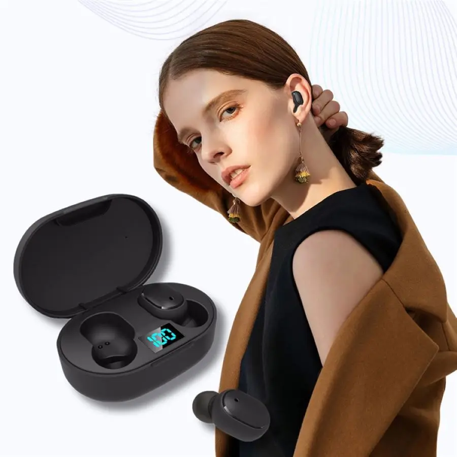 Bluetooth гарнитура E6s беспроводная Спортивная с цифровым дисплеем|Наушники и