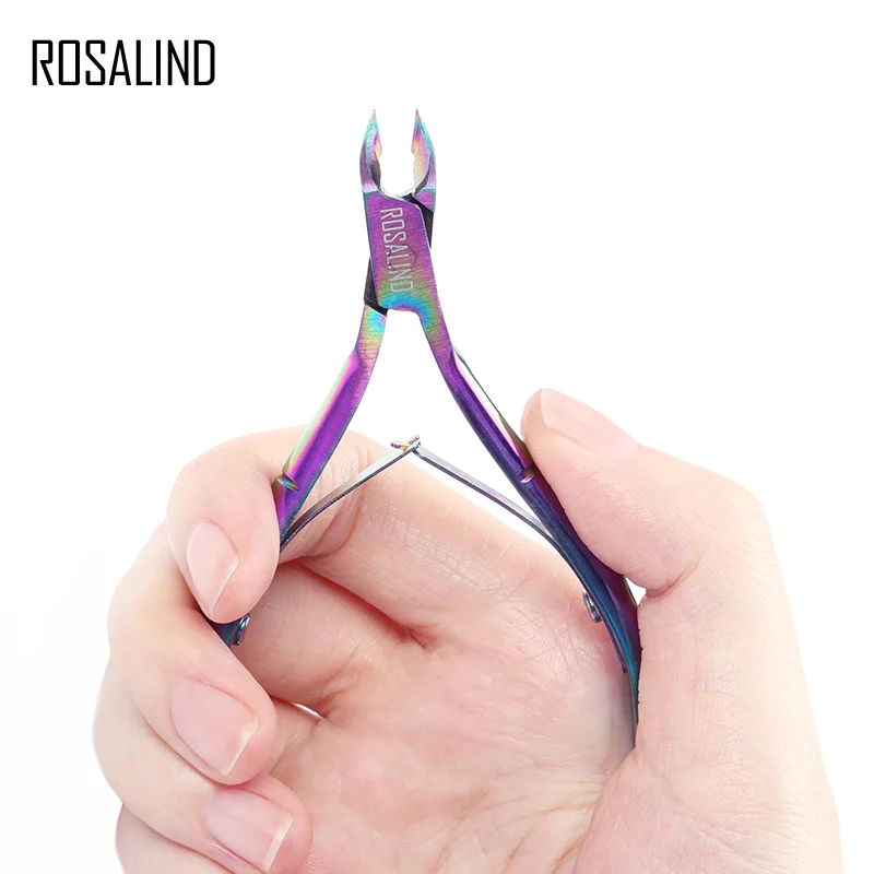 ROSALIND Cuticle Nippers Cuticle Clippers for Manicure Scissors Trimmer Dead Skin Remover Gorgeous Colorful Stainless Steel Tool