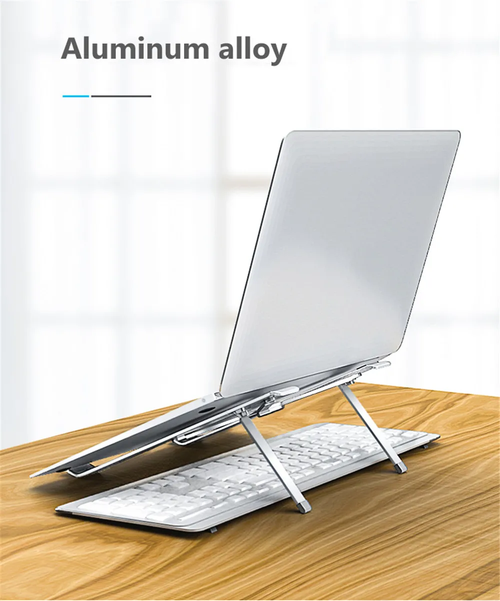 Портативная подставка для ноутбука, складная подставка для ноутбука Macbook Air Pro retina, подставка для ноутбука из алюминиевого сплава, охлаждающий кронштейн для компьютера