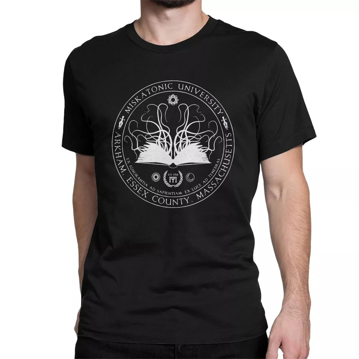

Men Miskatonic Sigil Call Of Cthulhu T Shirts Miskatonic Lovecraft Arkham Cotton Clothing Vintage Crew Neck Tee Printing T-Shirt