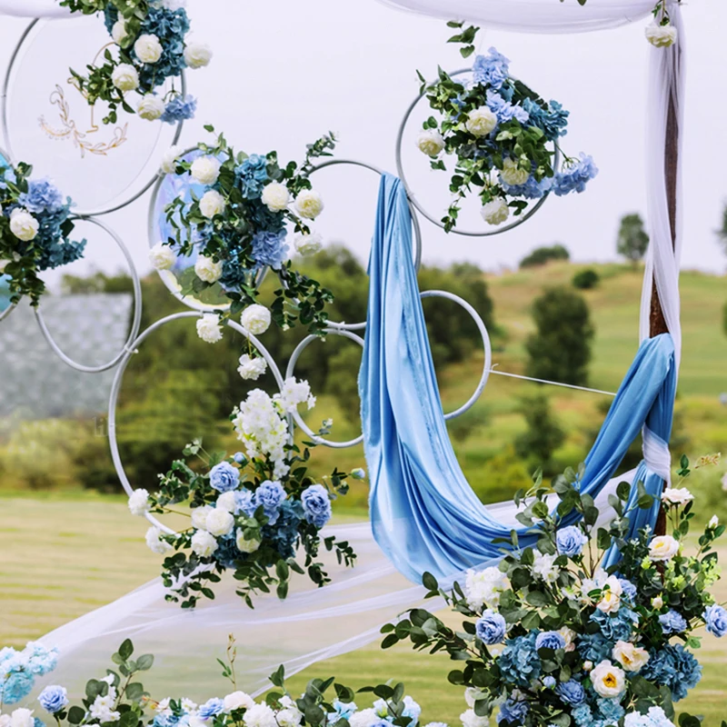 Свадебная рамка с цветами кольцо кованого железа Цветочная стена из