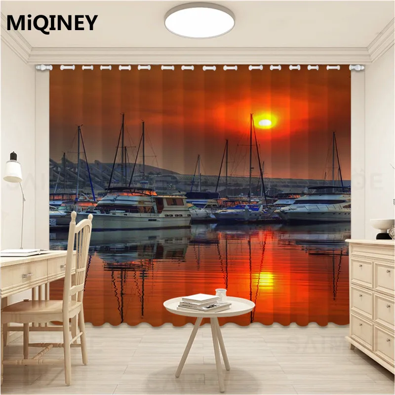 

New Sunset Shower Curtain Red Sky Natural Scenery Bathroom Curtains Waterproof Fabric Plant Tree Curtain Bath Decor With Hooks