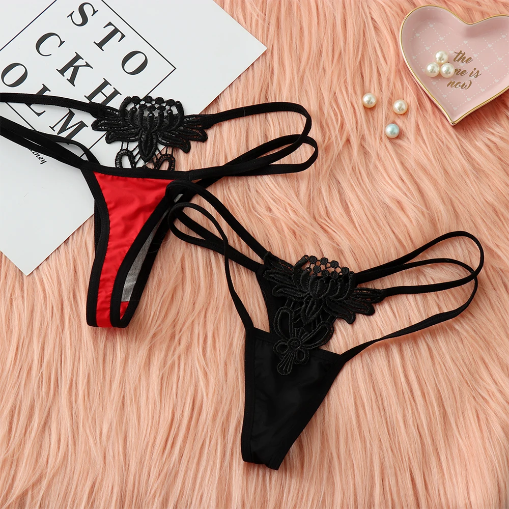 Женские сексуальные стринги с t-образной спинкой ажурные трусики-бабочка