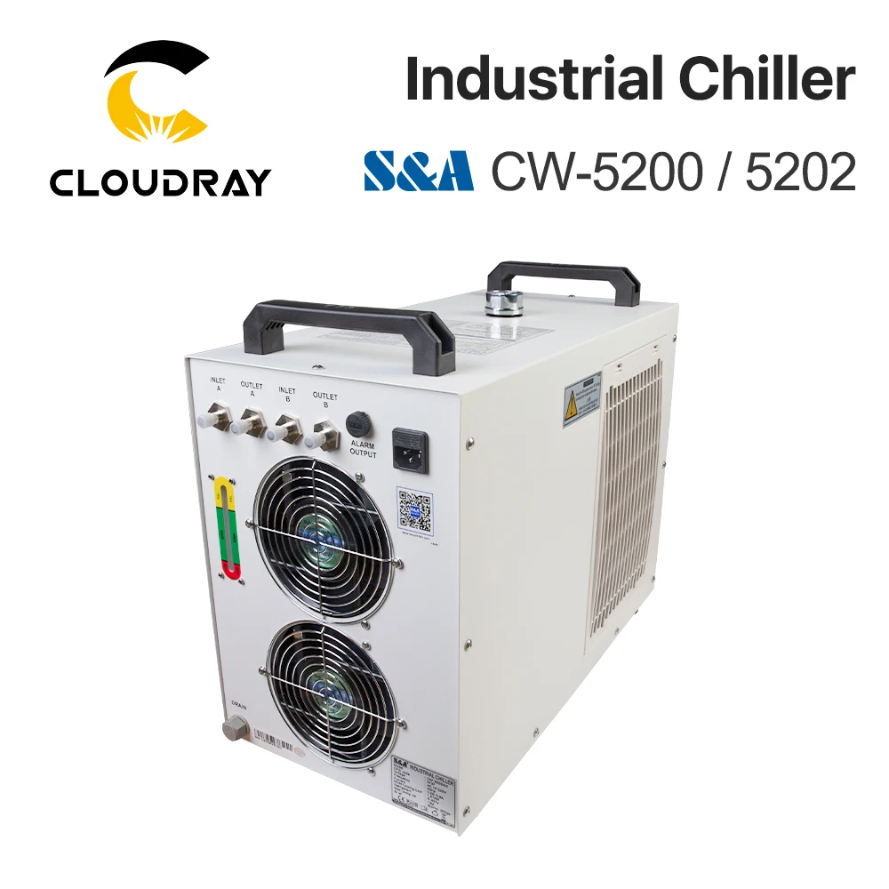 Промышленный Воздушный водяной охладитель Cloudray S & A CW5200 CW5202 для CO2 лазерной