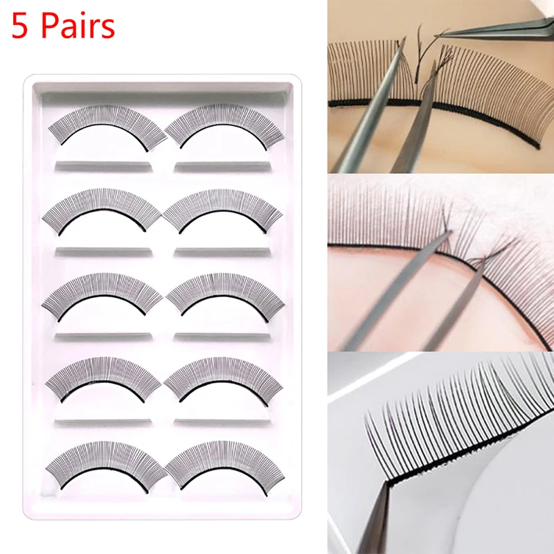 

5Pair Eye Beauty Makeup Training Lashes For Beginner False Eyelash Extension Practice Mink Lashes Full Strip Eyelashes Exercise