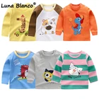 Одежда Kawaii унисекс От 0 до 6 лет футболка для маленьких мальчиков осенние детские топы на день рождения с длинным рукавом и круглым вырезом футболки для маленьких девочек