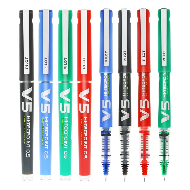 

12 PCS Pilot BXC-V5 0.5mm Hi-Tecpoint Cartridge System Refillable Rollerball Pen Blue/Black/Red/Green