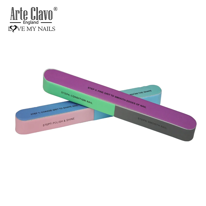 Arte Clavo Nail Files Repair Art Buffer Sanding Block Manicure Polished File LED UV Gel Polish Tool 1pcs 7-sideds | Красота и