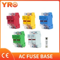 ac 1sets 2p colorful fuse base 690v with 14x51mm fast blow ceramic fuse core 32a 40a 50a 63a ro16