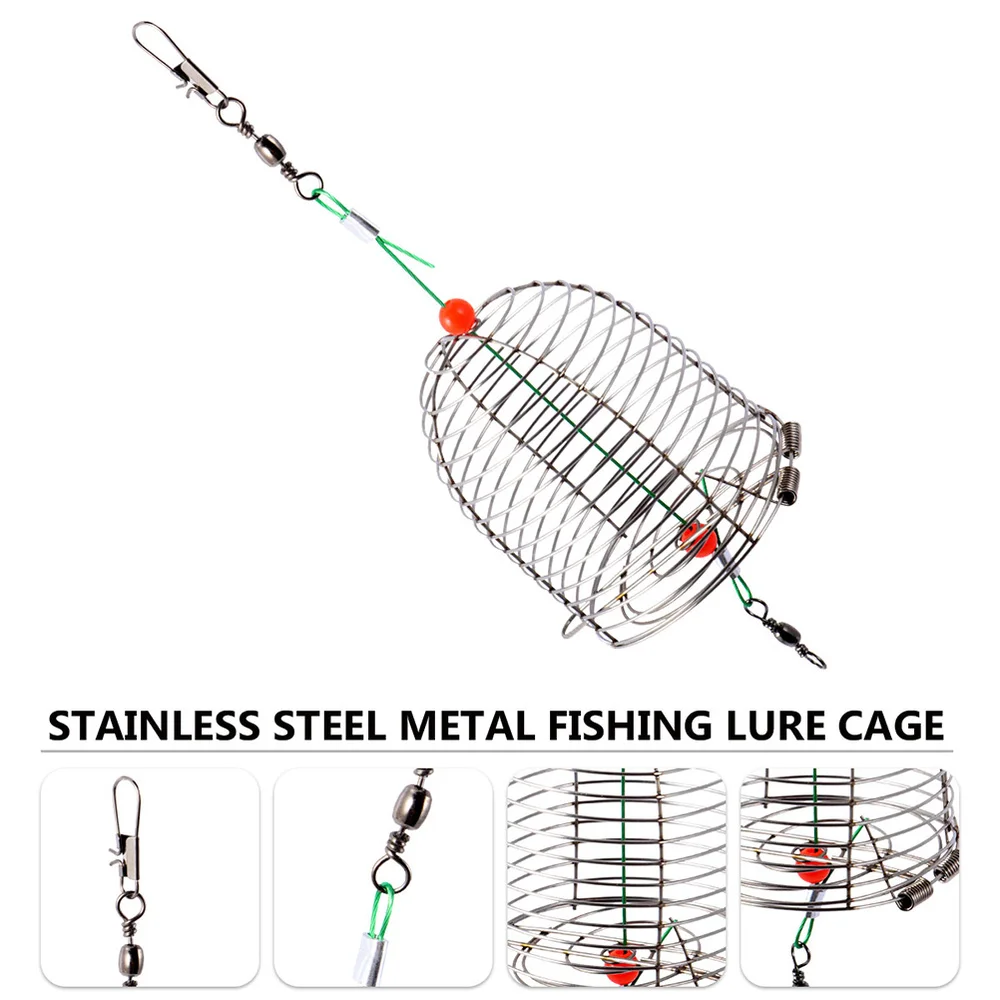 

5Pcs Compact Metal Fishing Cage Practical Fishing Accessories for Outdoors