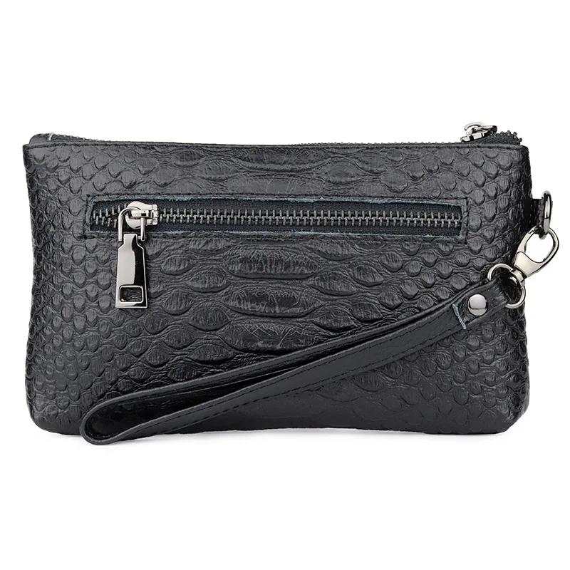 

Luxury Croco Women Leather Wallet Second Layer Cowhide Purse Women 2020 Fashion Clutch Bag Purses Ladies Black Pink Red Zipper