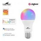 Tuya Zigbee 3,0 WiFi умный светильник лампочка E27 цветная (RGB) Светодиодная лампа с регулируемой яркостью с приложение Smart Life голос Управление для Google Home, Alexa