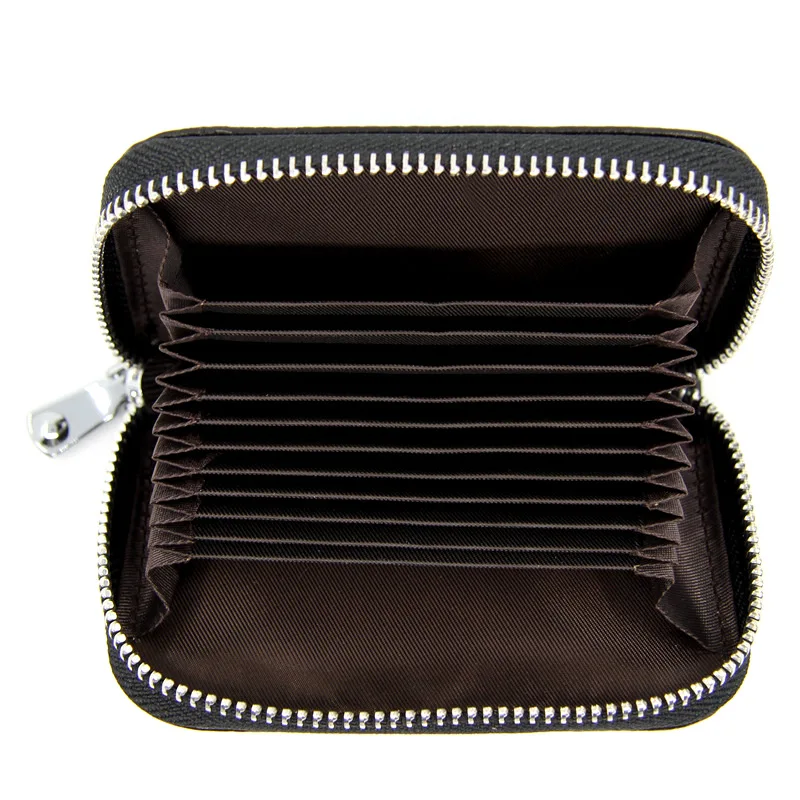 

Cowhide Credit Card Package Anti-theft brush Genuine LeatherWomen's Zipper Small Change Female Short With Card Holders Woman