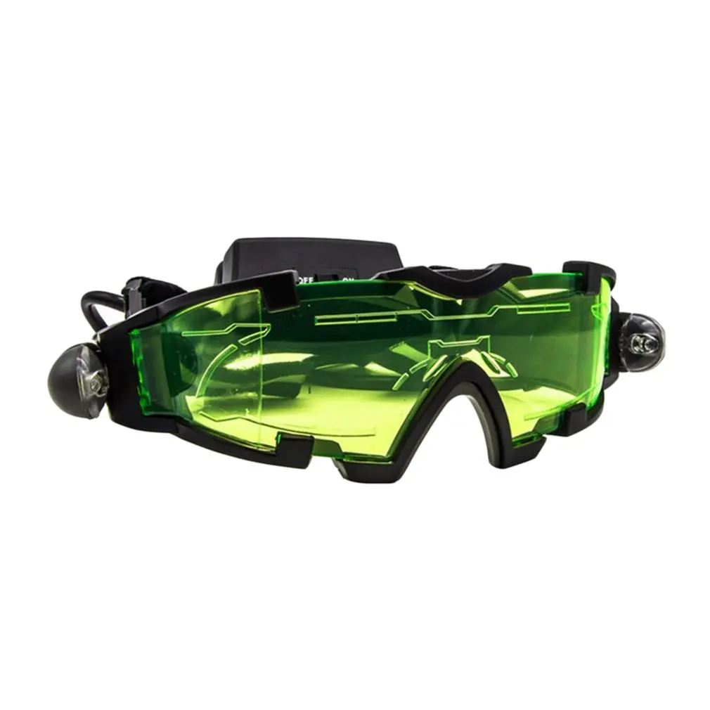 

Регулируемые светодиодный Очки ночного видения, мотоциклетные очки для гонок и охоты, очки с откидной крышкой, светильник, ветрозащитные