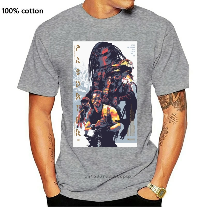 

New T-Shirt Predator Arnold Schwarzenegger Alien Cult Movie Retro Vintage Terminator Casual Tee Shirt