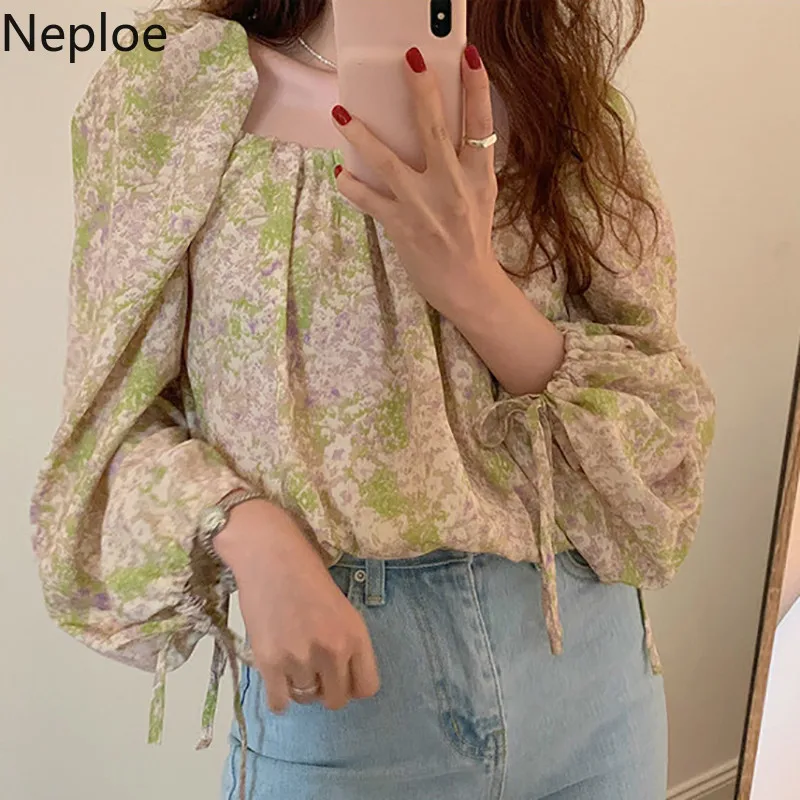 Женская блузка с цветочным принтом весна 2020 Ретро стиль квадратный воротник