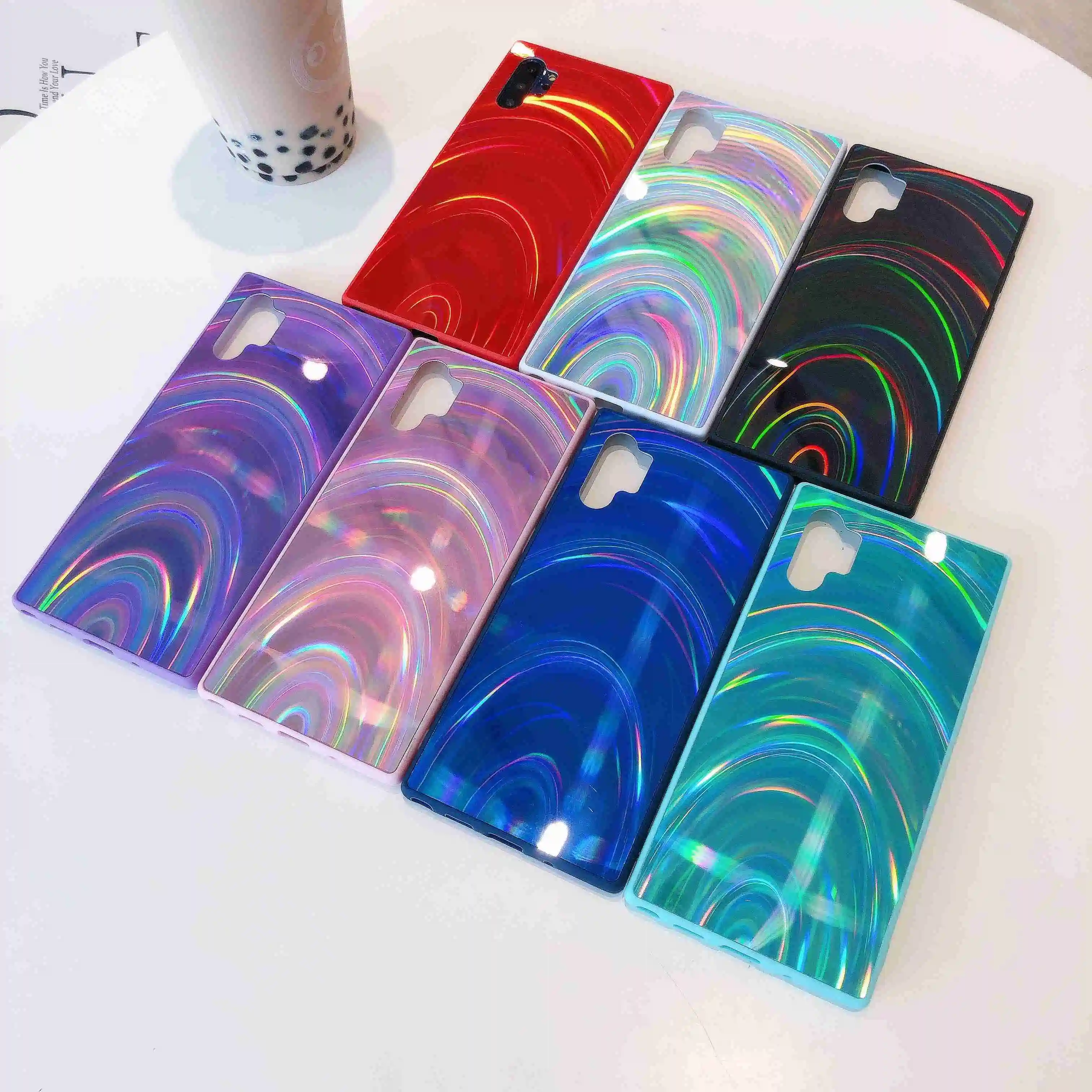 Чехол для Samsung Galaxy A750 A7 2018 A20 A30 A50 A50S A30S A70 A70S градиентный Радужный лазерный чехол
