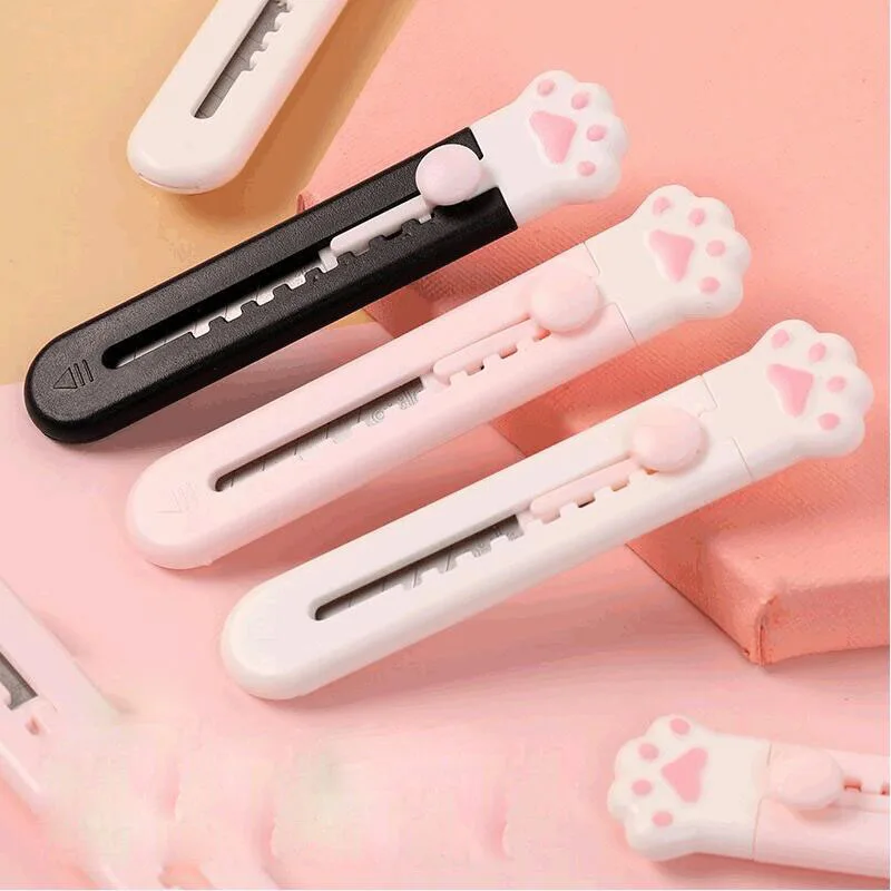 

36 pcs/lot Mini Cat Paw Portable Utility Knife Cute Paper Cutter Cutting Paper Razor Blade Office school supply Stationery gift