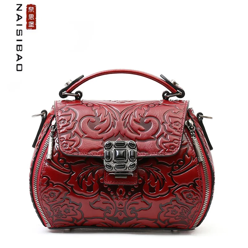 Сумка-мессенджер NAISIBAO женская из натуральной кожи Ретро сумка-мессенджер в