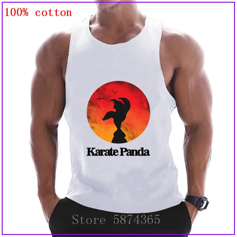 Kongfu Karate Panda Мужская кавайная одежда спортивная для спортзала Майки Мужской