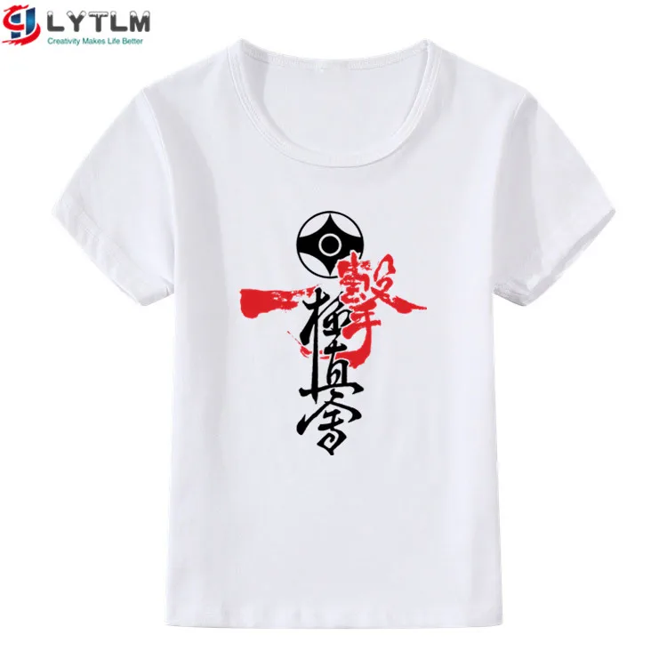 LYTLM Kyokushin карате футболки детская одежда футболка для мальчиков подарок Гонг-фу детские топы летний топ с короткими рукавами Koszulki - Цвет: DX White
