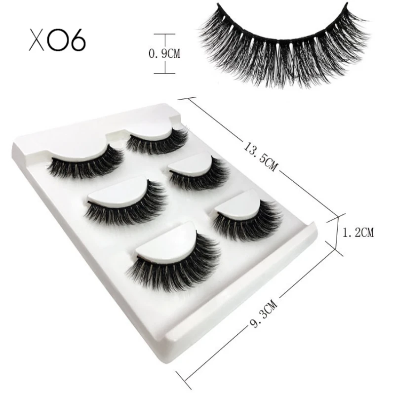 3 пар/компл. Искусственные ресницы из меха норки перекрестные Накладные макияж