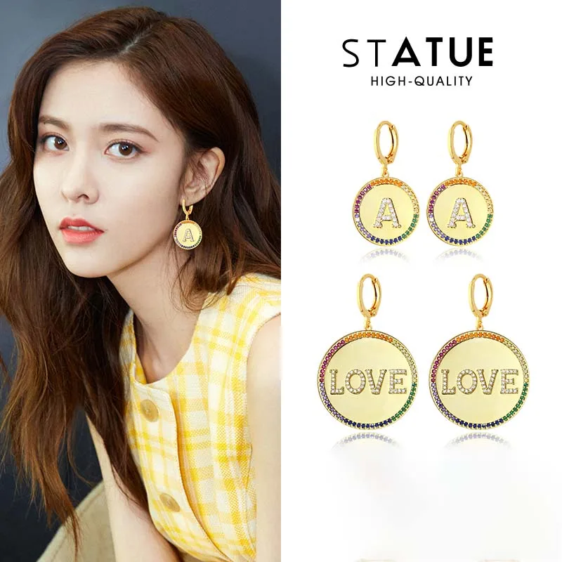 

18K Gold Plated Fashion Initial Letter Hoop earring