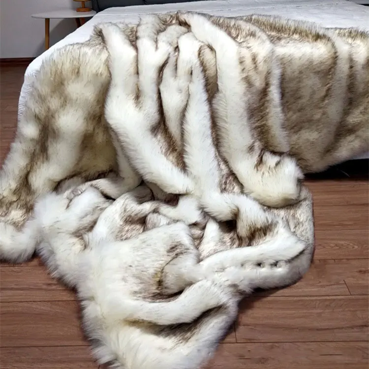 Высококачественное дизайнерское меховое одеяло, домашнее украшение, одеяло с лисьим мехом