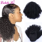 Короткий кудрявый афро парик с кудрявым шнурком для конского хвоста синтетическая накладка искусственные волосы конский хвост с зажимом для наращивания волос