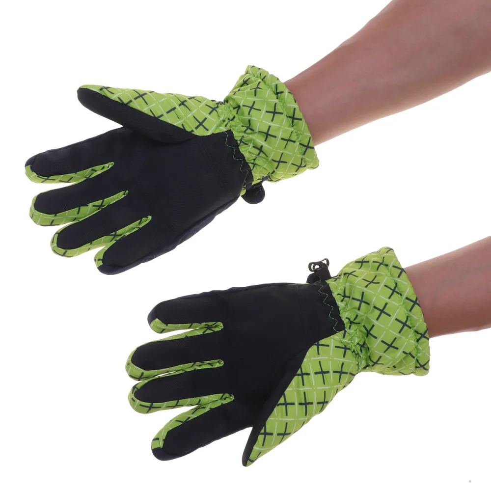 

1 Set Outdoor Riding Ski Windproof Fleece Warm Sport Full Finger Glove(Green)