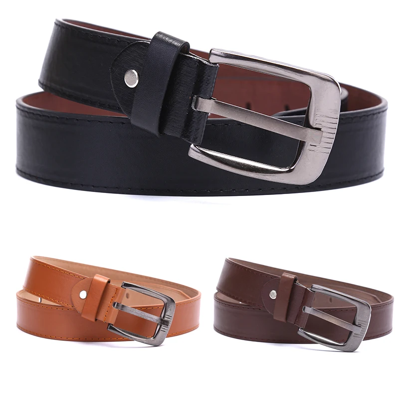 Fashion Leather Belts For Mens Casual Retro Leather Belt Washed Belt Men's Leather Belt Metal Pin Buckle