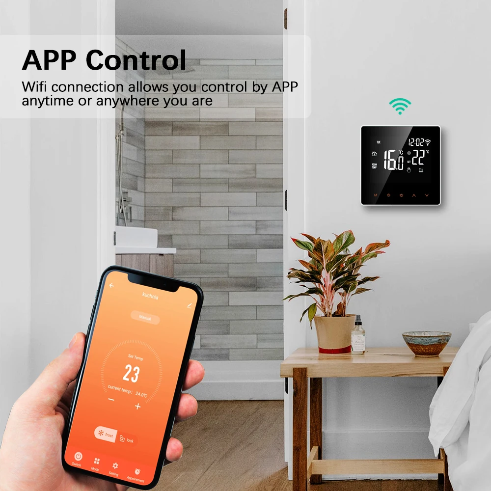 

Tuya WiFi Smart Thermostat LCD Touch Screen Electric Floor Heating Water/Gas Boiler Temperature Controller Support Google Alexa