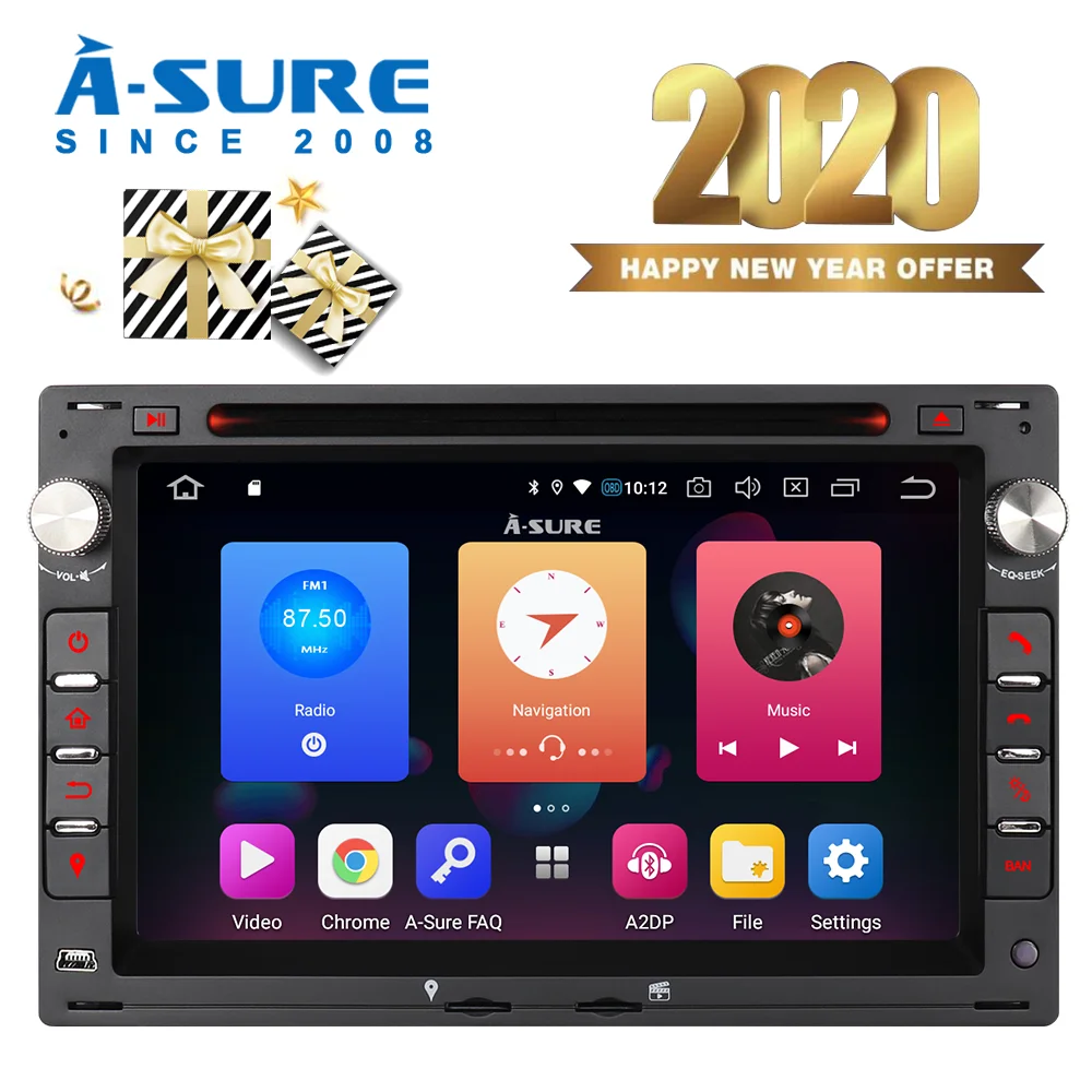 A-Sure 2 Din Android 9 0 IPS Авторадио GPS DVD плеер стерео навигация для VW Golf Transporter polo Passat DAB + BT
