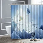 Занавеска для душа в китайском стиле с цветами, пионами, лотосом, бамбуковыми птицами, водонепроницаемая ткань, занавеска для ванной комнаты, декоративная ткань для ванной комнаты