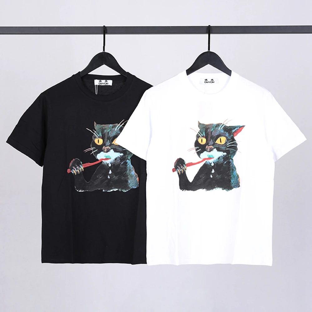 Футболка marcelo barrett с принтом кота Мужская футболка коротким рукавом Женская
