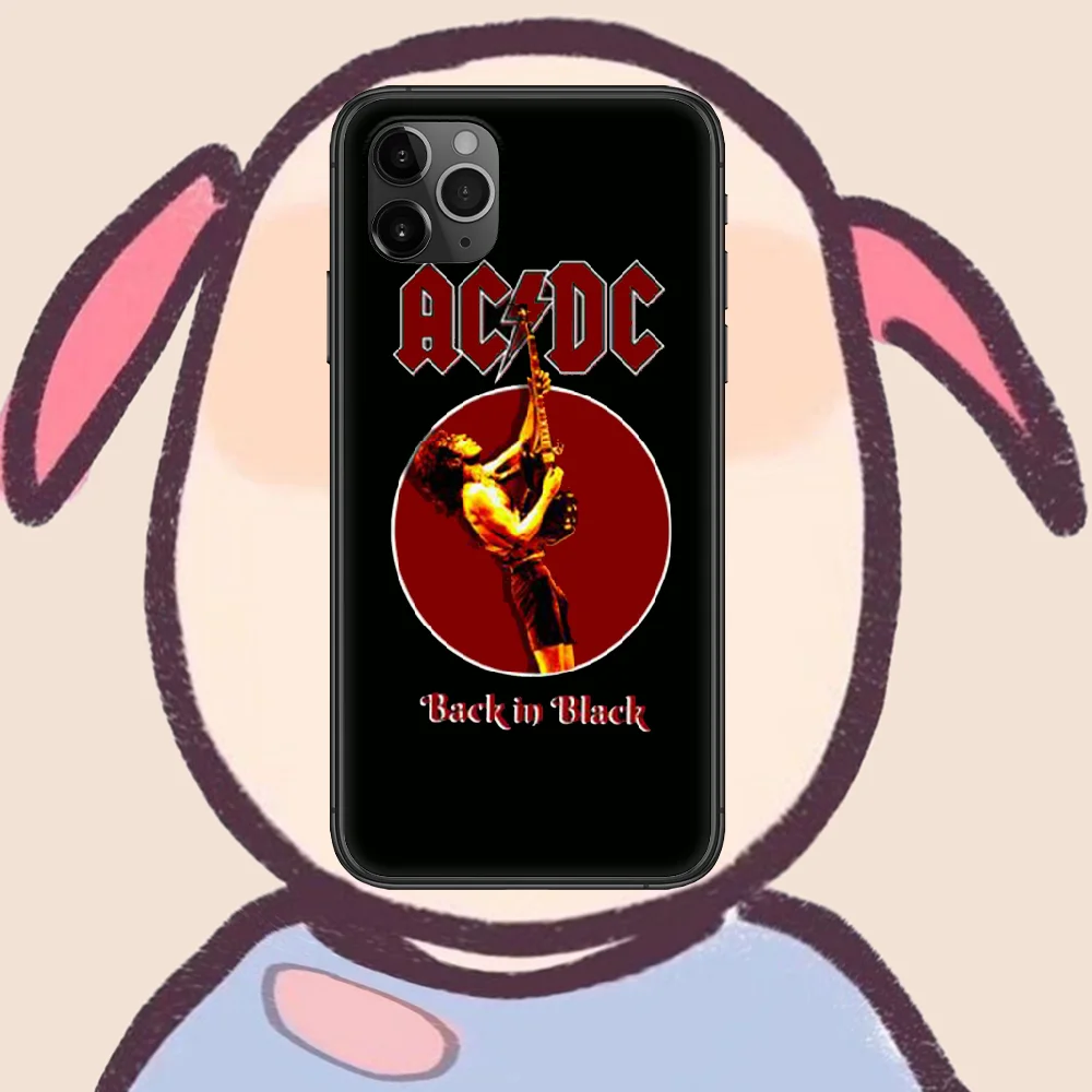 

Rock Band AC DC Phone Case Cover Hull For iphone 5 5s se 2020 6 6s 7 8 12 mini plus X XS XR 11 PRO MAX black Funda Painting
