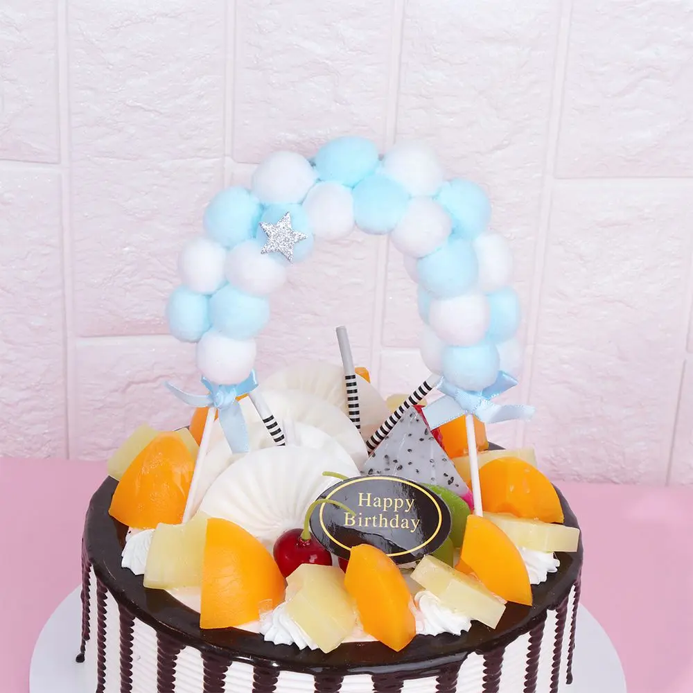 Мягкий украшение для свадебного торта Рождественский помпон облако торт Топпер