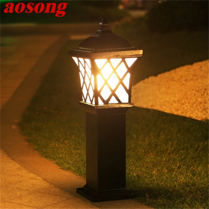 

AOSONG Outdoor Garden Light Classical Lawn Lamp Fixtures LED Waterproof Decorative for Home Courtyard