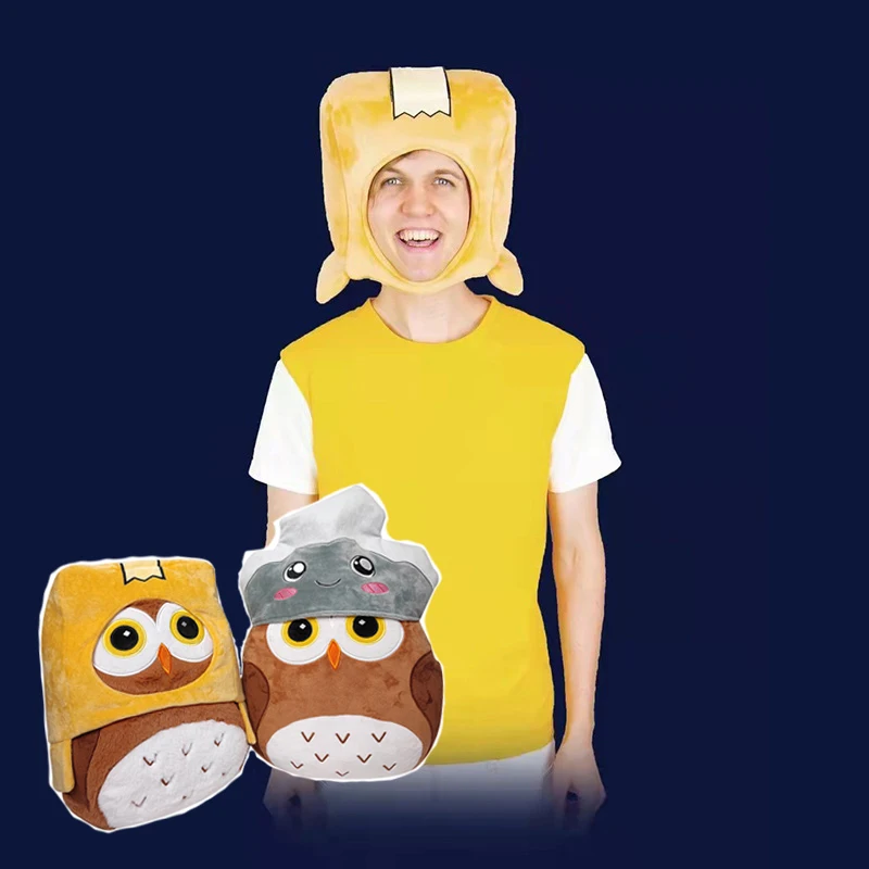 

Забавная маска на голову Lankyboxs Boxy Rocky, милый мягкий плюшевый головной убор, шляпа, Спящая игрушка, косплей, рождественский подарок, съемный му...