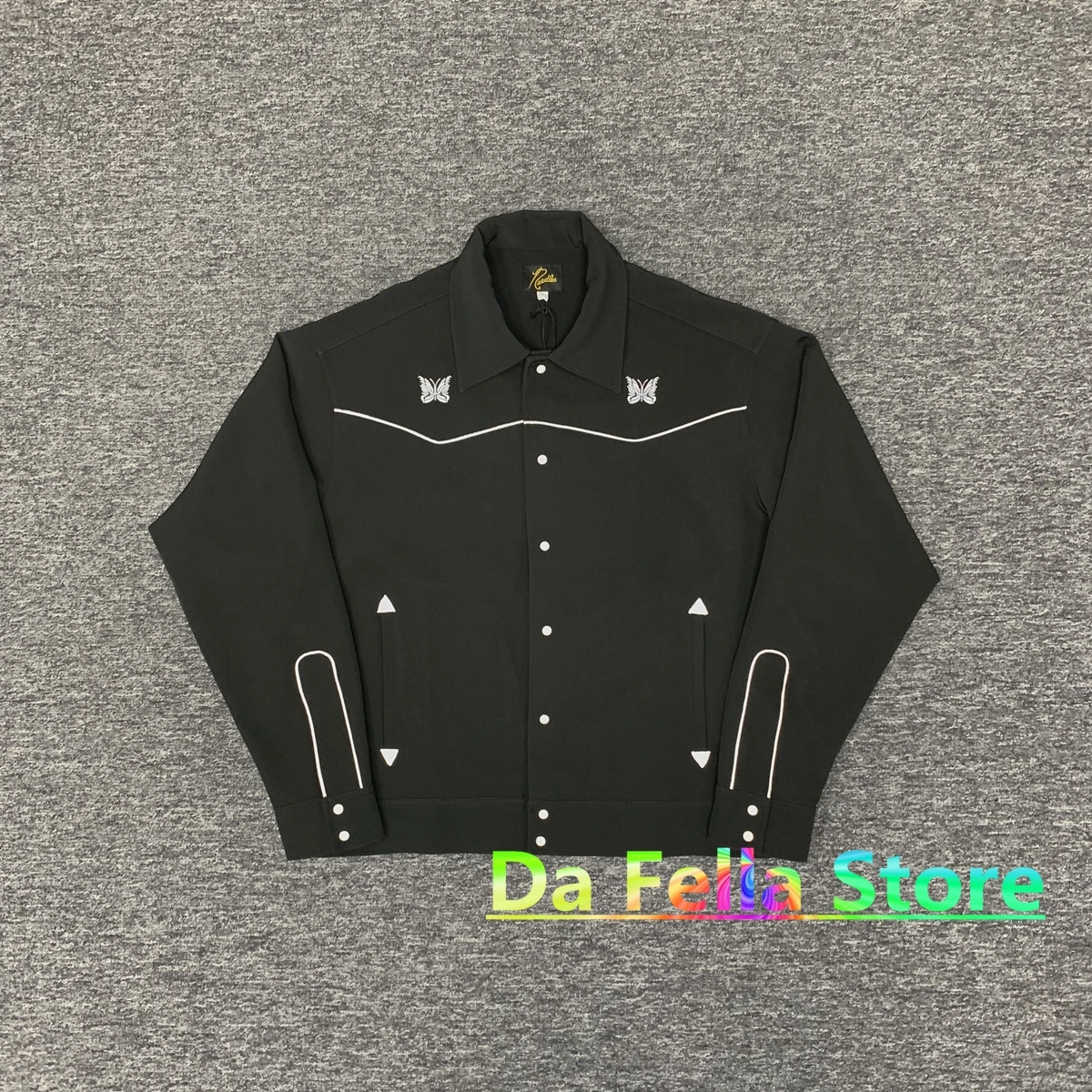 Куртка с черными иглами для мужчин и женщин винтажная классическая вышивкой в