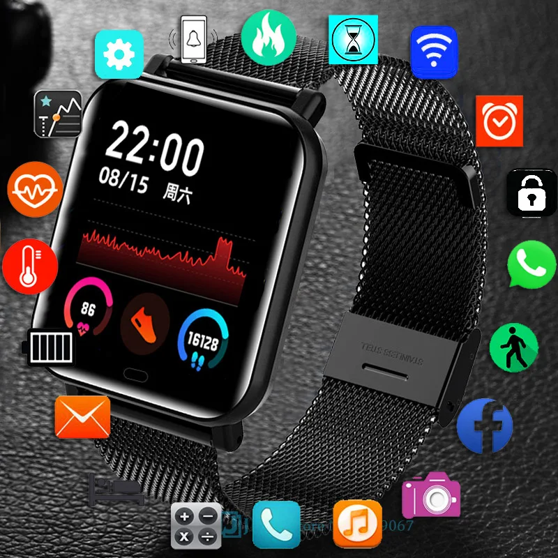 

Смарт-часы унисекс, фитнес-трекер, пульсометр, умные часы для Android, iOS, 2021