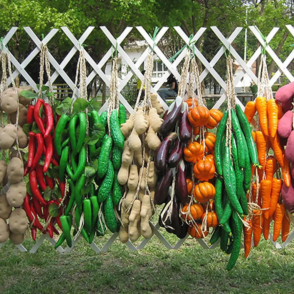 

Artificial Fruit Foam Vegetable Corn Pepper Garlic Hanging Photo Prop Home Decor