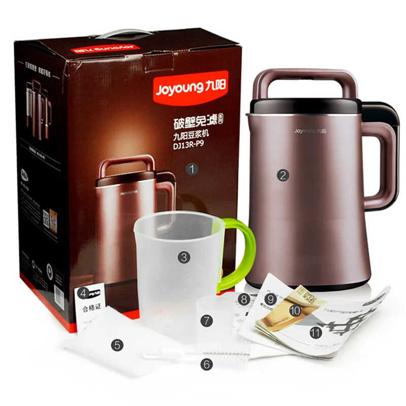 Joyoung DJ13R-P9 прибор для приготовления соевого молока 1300 мл умное назначение машина для соевого молока бытовой многофункциональный блендер для продуктов миксер