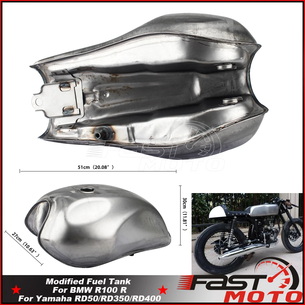 

Steel Motorcycle Oil Gas Tanks Modification Fuel Gas Tank For Honda Yamaha RD50 RD350 RD400 BMW R100 R Cafe Racer Accessories