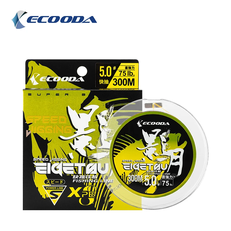 100% оригинальная леска для джиггинга Ecooda 8 нитей 300 м на каждую катушку